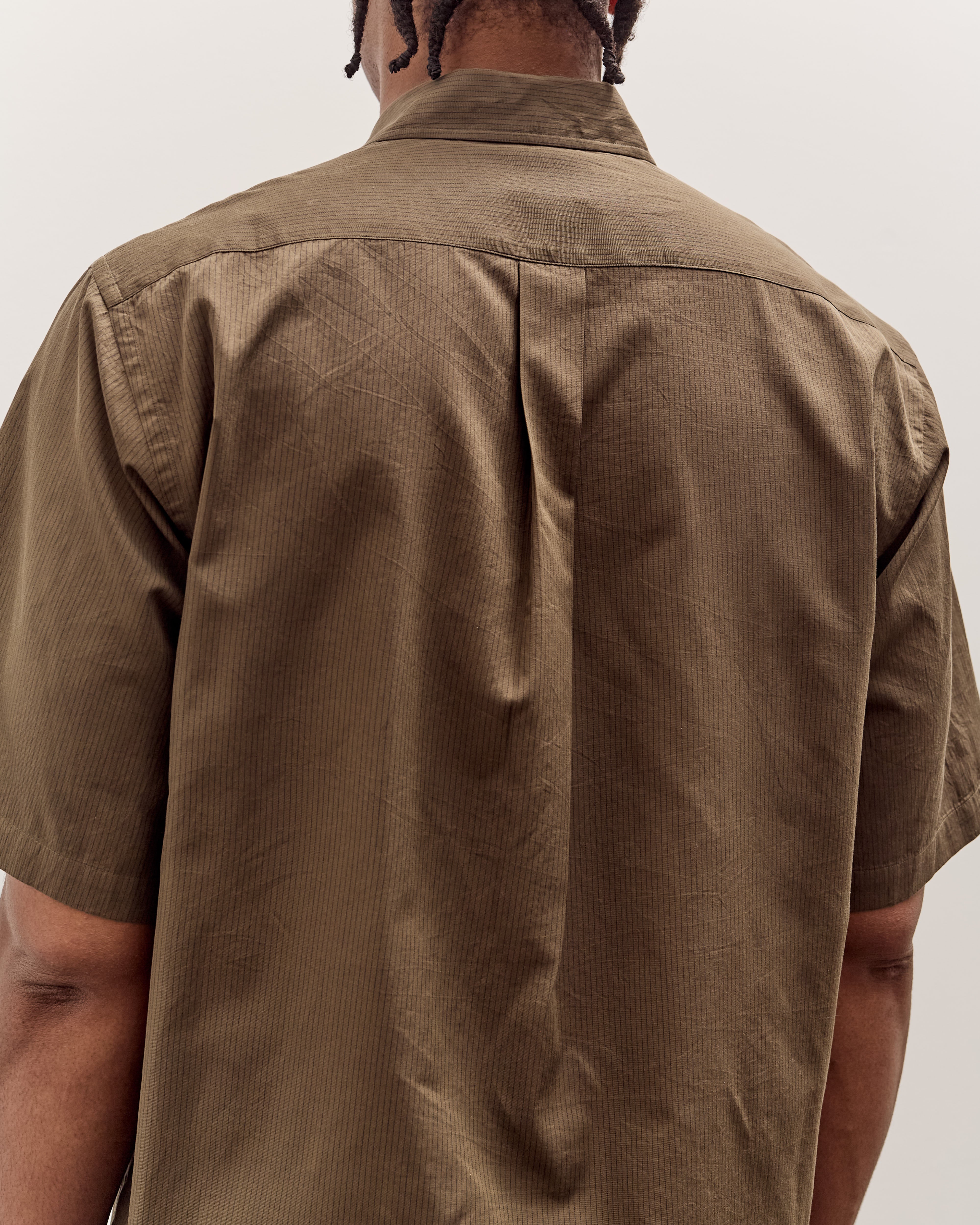 Kaptain Sunshine Plain SS Shirt Stripe, Brown – Glasswing