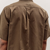 Kaptain Sunshine Plain SS Shirt Stripe, Brown