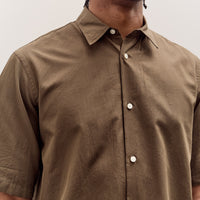 Kaptain Sunshine Plain SS Shirt Stripe, Brown