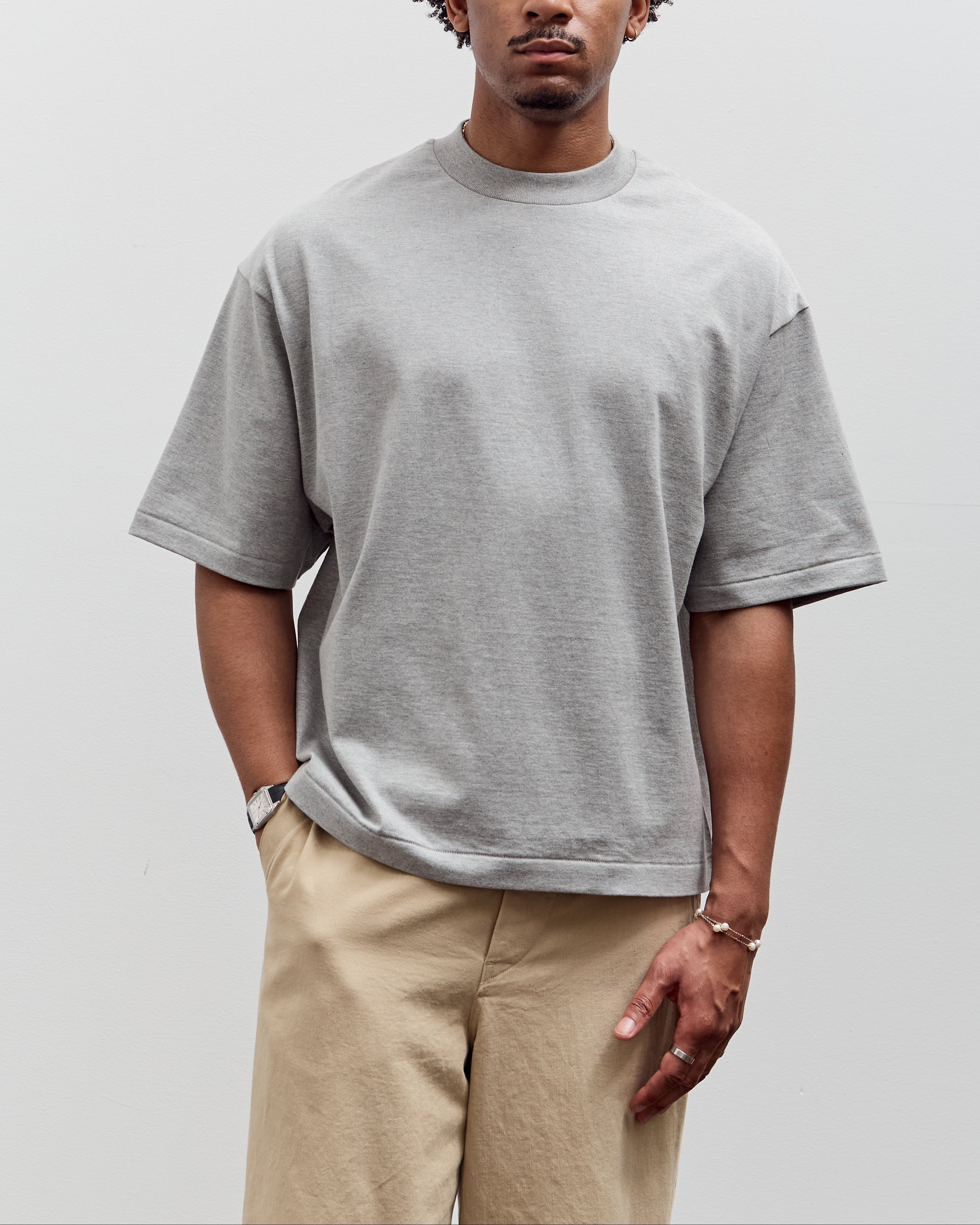 Kaptain Sunshine Suvin Supima Tube Halfsleeve Tee, Feather Grey