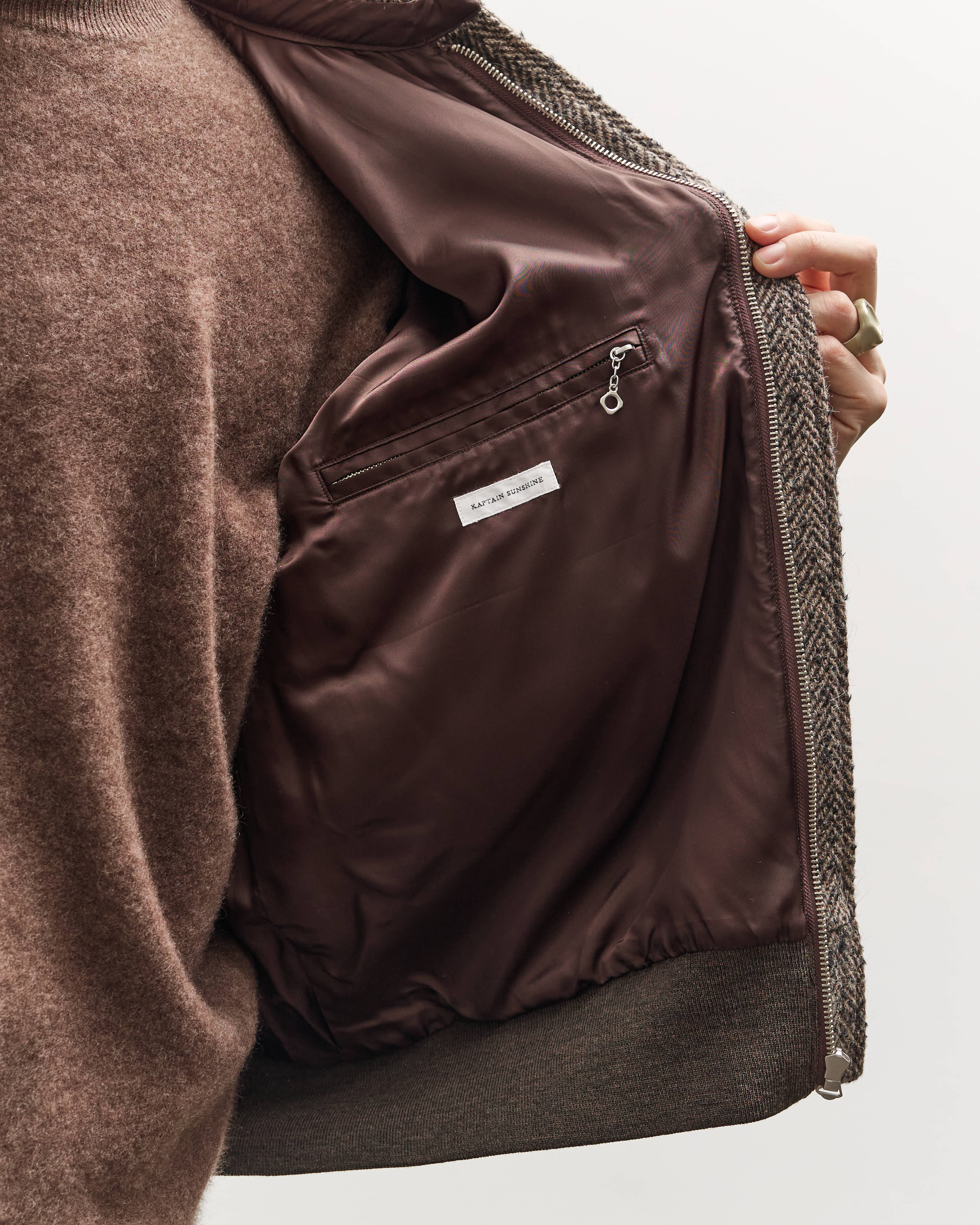 Kaptain Sunshine Flight Jacket, Herringbone – Glasswing