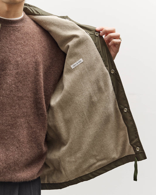 Kaptain Sunshine Silk Poly Coach Jacket, Olive