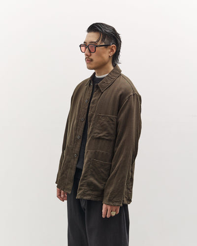 Kaptain Sunshine Wool Gauze Work Shirt Jacket, Olive