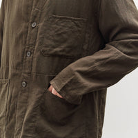 Kaptain Sunshine Wool Gauze Work Shirt Jacket, Olive