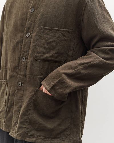 Kaptain Sunshine Wool Gauze Work Shirt Jacket, Olive