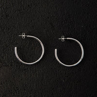 Kara Yoo Arlo Large Hoops, Silver