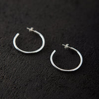 Kara Yoo Arlo Large Hoops, Silver