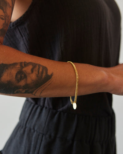 Kara Yoo Midi Curb Bracelet, Yellow Gold