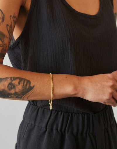 Kara Yoo Midi Curb Bracelet, Yellow Gold