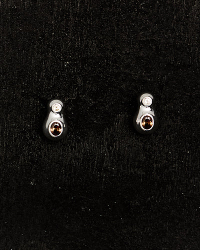 Kara Yoo Sasha Earrings, Coffee / Sterling Silver