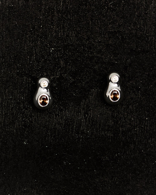 Kara Yoo Sasha Earrings, Coffee / Sterling Silver