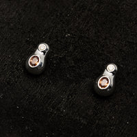 Kara Yoo Sasha Earrings, Coffee / Sterling Silver