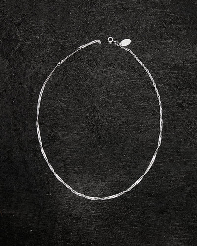 Kara Yoo Thin Singapore Necklace, Sterling Silver