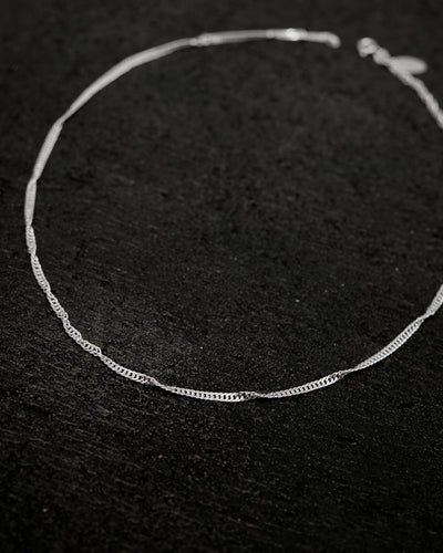 Kara Yoo Thin Singapore Necklace, Sterling Silver