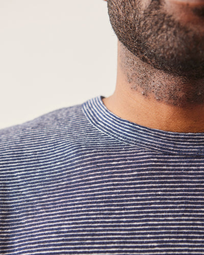 La Paz Guerreiro Unisex Tee, Dark Navy Stripes