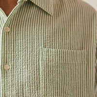 La Paz Roque Shirt, Green Stripes
