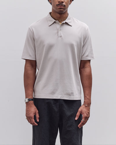 Lady White Co. Interlock Two Button Polo, Solar Grey