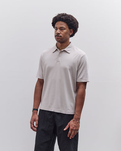 Lady White Co. Interlock Two Button Polo, Solar Grey