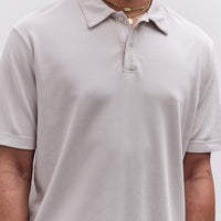Lady White Co. Interlock Two Button Polo, Solar Grey