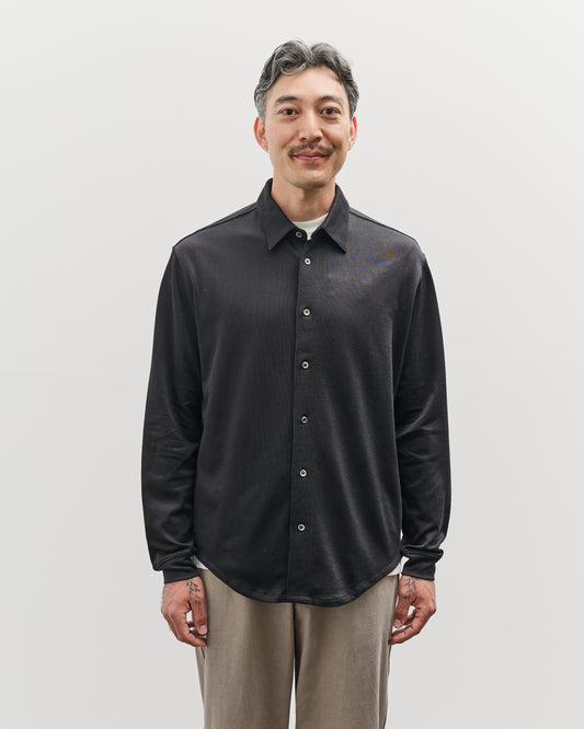 Lady White L/S Jersey Button Down, Black