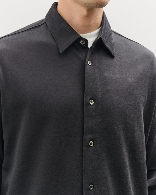 Lady White L/S Jersey Button Down, Black
