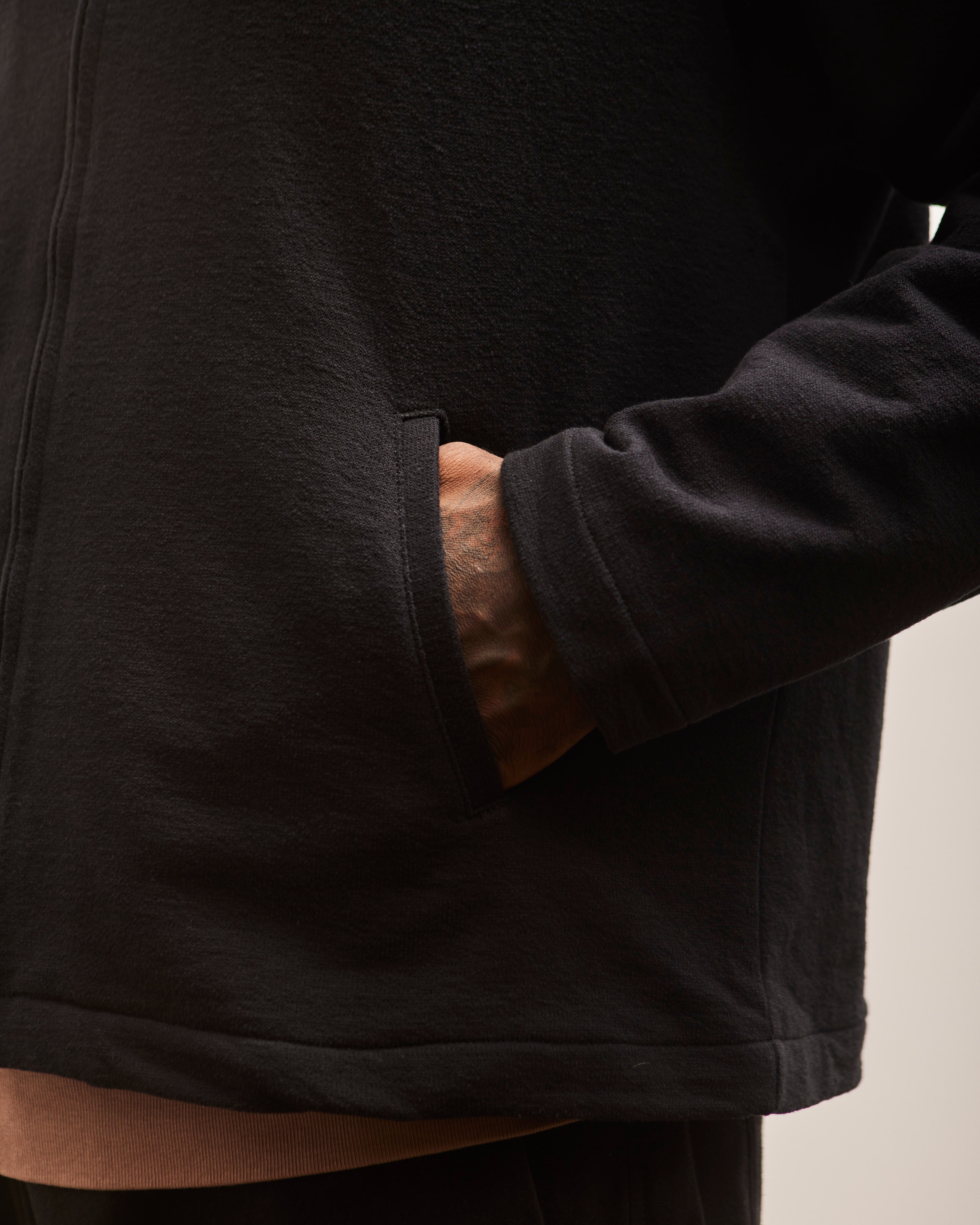 【LADY WHITE CO】Textured Track Jacket 42 Lady White Co. Textured Track Jacket, Black – Glasswing
