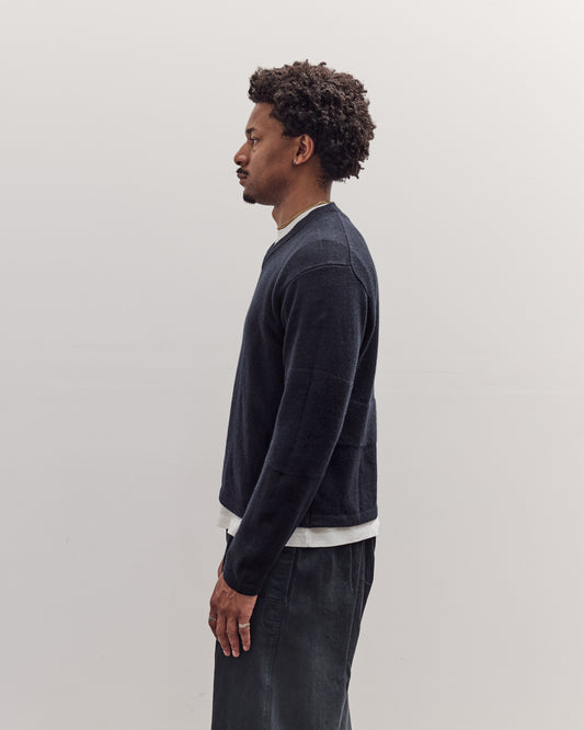 Wool V Neck Sweater, Deep Navy