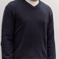 Wool V Neck Sweater, Deep Navy