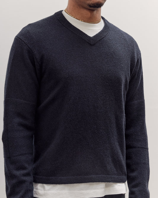 Wool V Neck Sweater, Deep Navy
