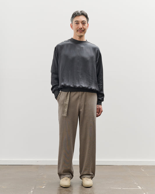 Lady White Belted Jersey Trouser, Anvil Grey