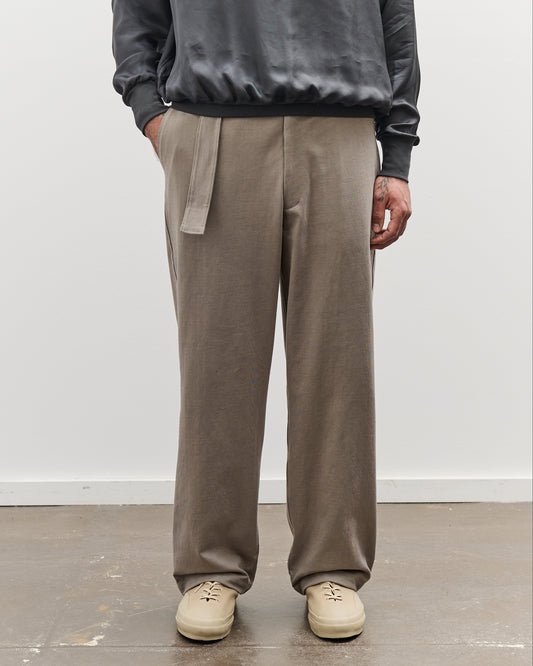 Lady White Belted Jersey Trouser, Anvil Grey