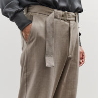 Lady White Belted Jersey Trouser, Anvil Grey