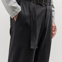 Lady White Belted Jersey Trouser, Black