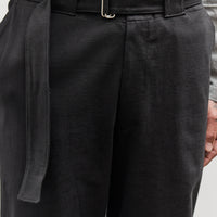 Lady White Belted Jersey Trouser, Black