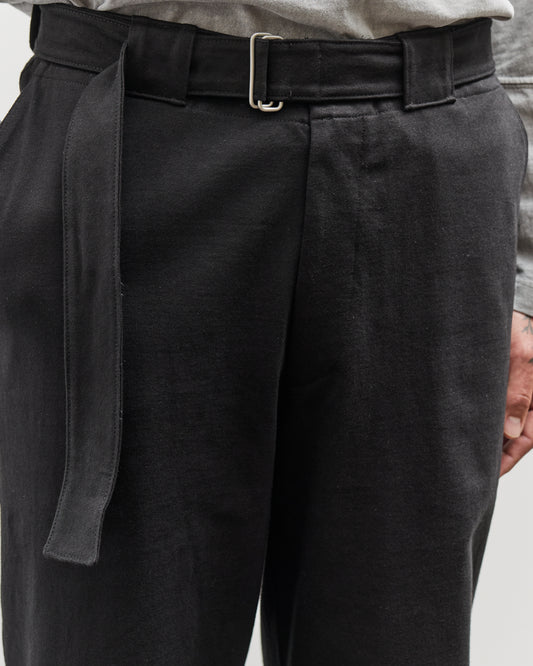 Lady White Belted Jersey Trouser, Black