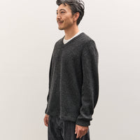 Lady White V Neck Snap Sweater, Charcoal