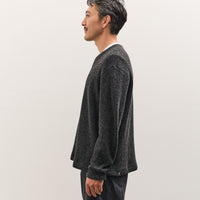 Lady White V Neck Snap Sweater, Charcoal