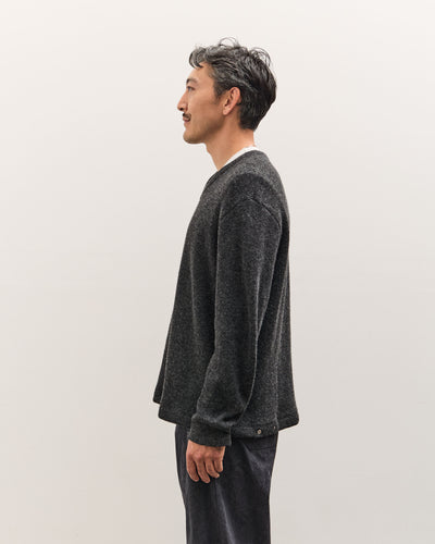 Lady White V Neck Snap Sweater, Charcoal