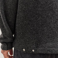 Lady White V Neck Snap Sweater, Charcoal