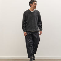Lady White V Neck Snap Sweater, Charcoal