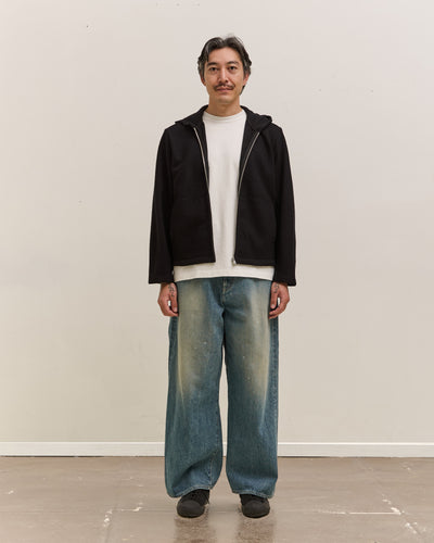 Lady White Co. Wool Zip Hoodie, Black