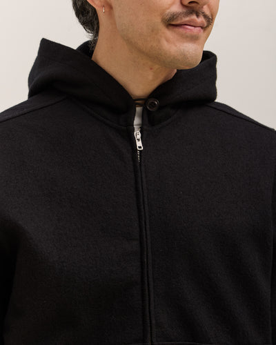 Lady White Co. Wool Zip Hoodie, Black