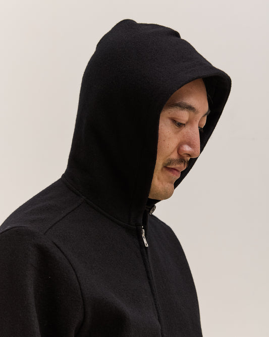 Lady White Co. Wool Zip Hoodie, Black