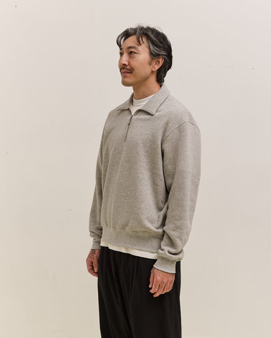 Lady White Co. Quarter Zip Sweatshirt, Grey Melange