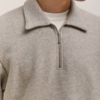Lady White Co. Quarter Zip Sweatshirt, Grey Melange
