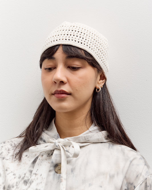 Lauren Manoogian Crochet Net Toque, White