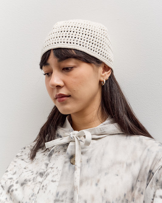 Lauren Manoogian Crochet Net Toque, White