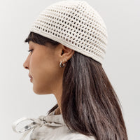 Lauren Manoogian Crochet Net Toque, White