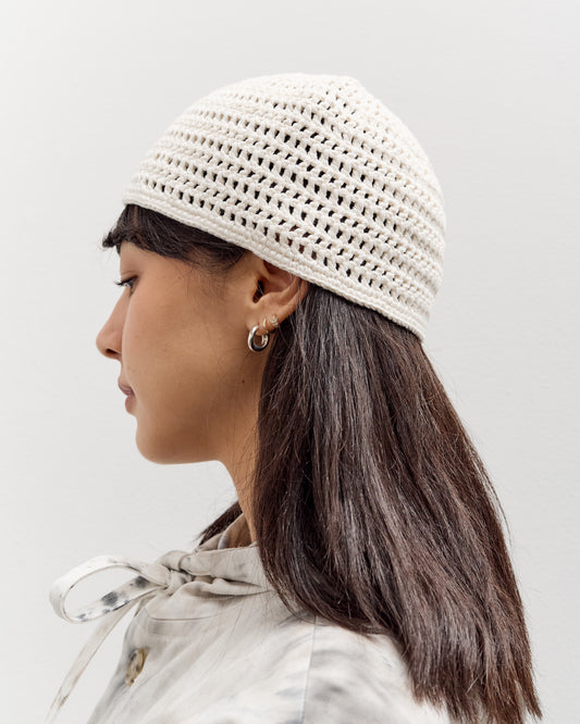 Lauren Manoogian Crochet Net Toque, White