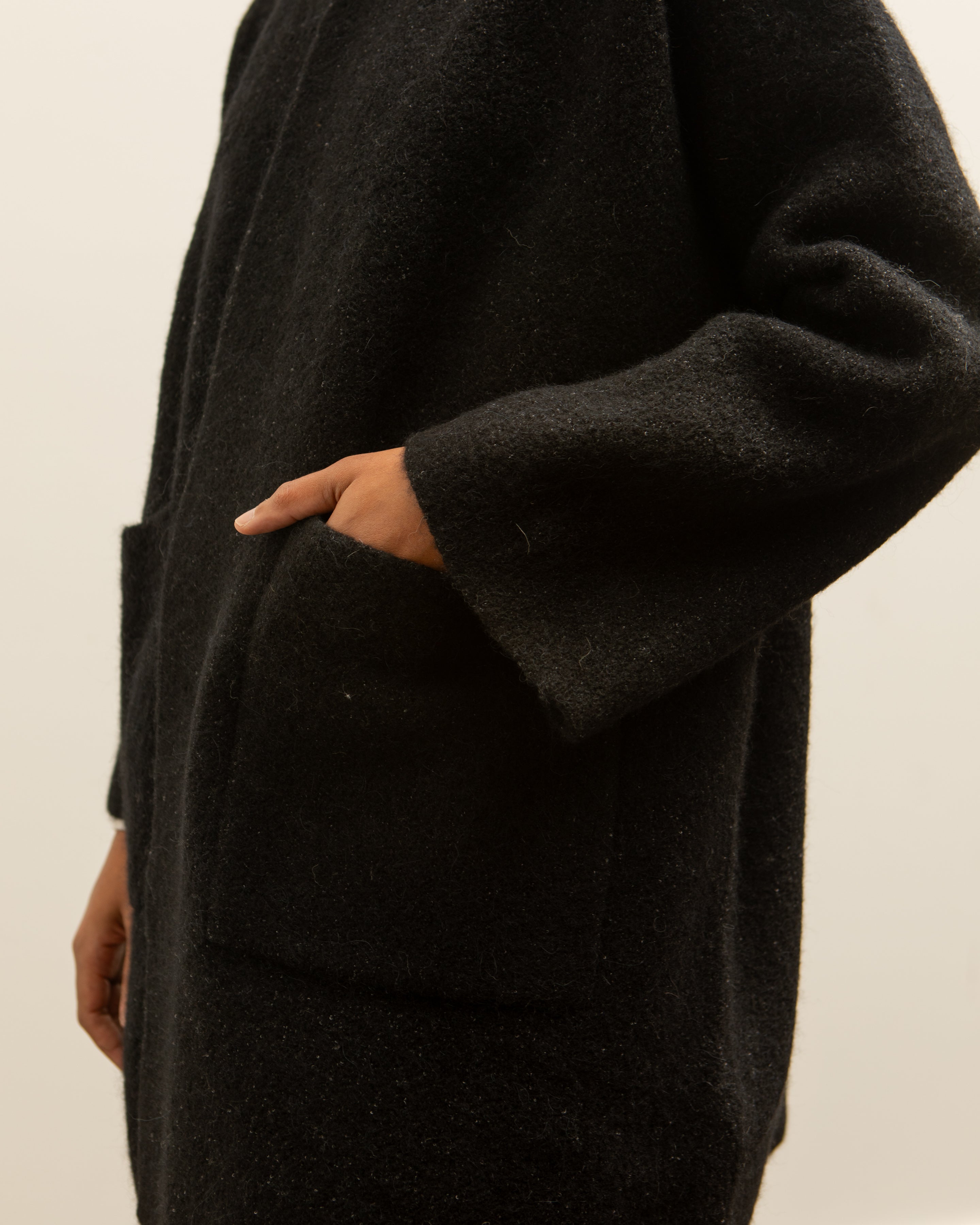 Lauren Manoogian Double Face Wide Coat, Black Melange Lauren Manoogian Double Face Wide Coat, Black Melange